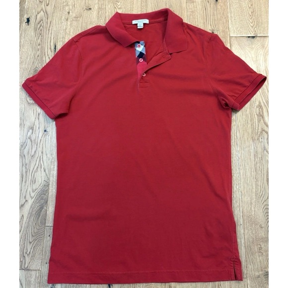 Men's Burberry Brit Short Sleeve Red Polo Size Medium - Picture 1 of 5